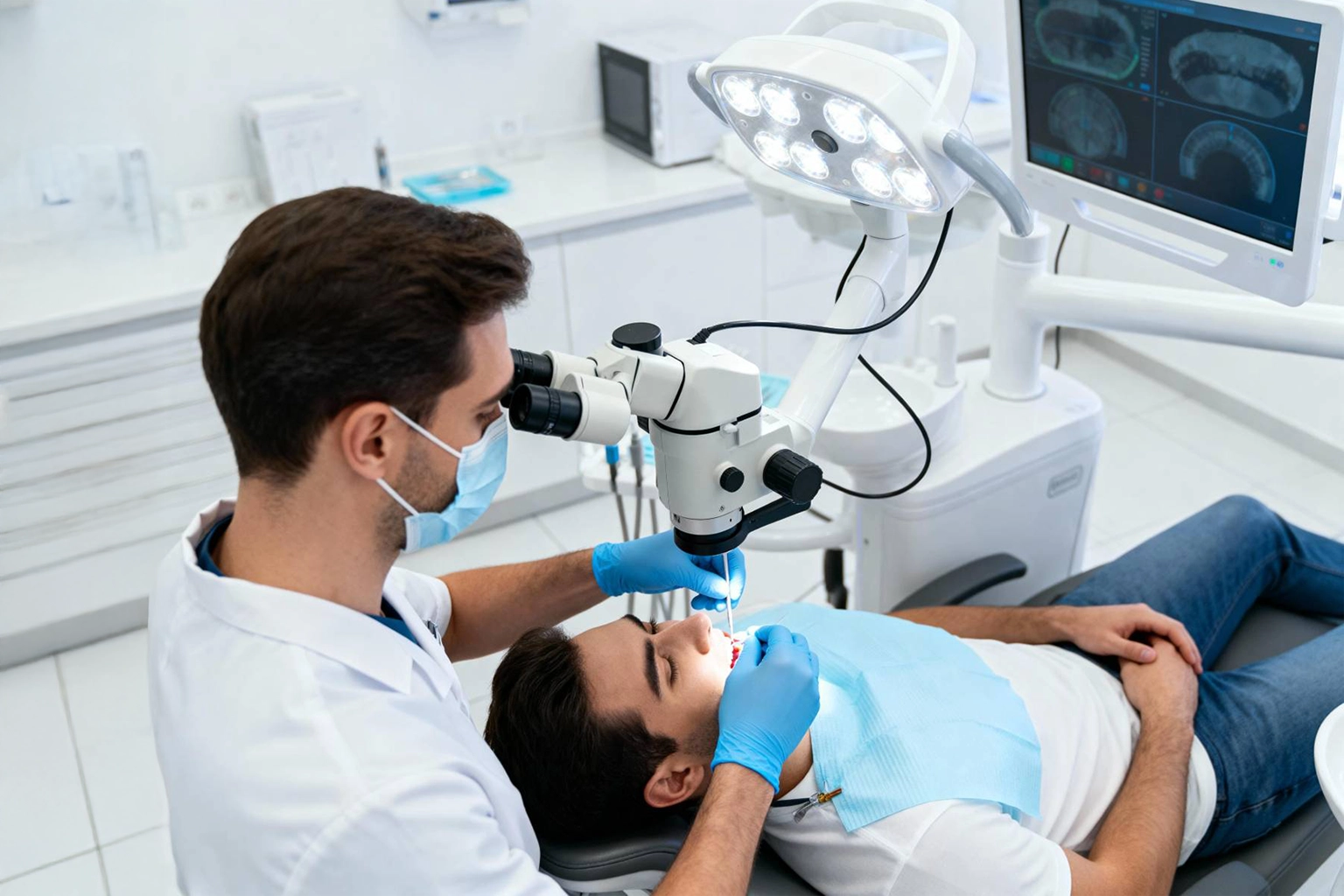 leczenie kanałowe pod mikroskopem